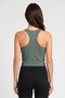 Women Round Neck Sleeveless Tank Top, Sage Green - 4