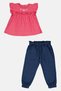 Toddlers Girl Embroidered Top And Pants Set, Multicolor - 3