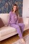Mürdüm Umbrella Patterned Cotton Refined Women's Pajama Set - 2