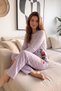 Lilac Dalmatin Patterned Cotton Refined Women's Pajama Set - 3