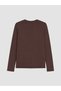 Nevavm with a Difference, Lcw Everyday Brown Interlock Plain Narrow & Slim Long Sleeve Women's Body - 5
