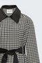 Plaid Jacket with Velvet Detail - Brown - 4