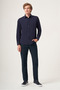 Navy Blue Soft Collar Knitted Slim Fit Stretchy Shirt 1004265170 - 2