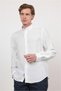 White Buttoned Collar Long Sleeve Pocketless Slim Fit Modal Shirt 1004260162