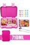 710ml Kids Bento Lunch Box, Removable Divided Tray, Leak Proof Latch, Microwave & Freezer Safe, Portable School Food Container for Boys Girls