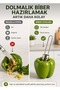 Stainless Steel Pepper Core Remover - Practical Device That Removes Stems and Seeds in One Move (1 Piece) - 3