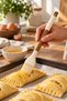 Bambi̇na 6-Piece Bamboo Handle Acacia Look Silicone Kitchen Serving Set (Gray / Black / White) - 5