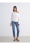 Nevavm Farkıyla Soulife White Satin Plain Boat Neck Long Sleeve Women's Blouse - 2