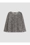 Nevavm with Difference Lcw Curve Mixed Combed Patterned Oval Collar Long Sleeve Women's Blouse - 3