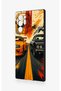 Samsung Note 20 Ultra Compatible Orange and Black Car Patterned Silicone Case - 4