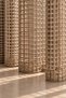 Natural Jute Wicker Mesh Tulle Curtain |   Dark Beige Mink |   1X3 Dense Pleats |   Natural Textured Wicker Design |   Modern Decorative Tulle Curtain - 3