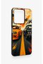 Vivo Y35 Compatible Orange and Black Car Patterned Silicone Case - 3