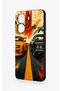 Poco X7 Pro Compatible Orange and Black Car Patterned Silicone Case - 4
