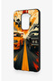 Redmi Note 9 Compatible Orange and Black Car Pattern Silicone Case - 4