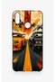 Huawei Y7 2019 Compatible Orange and Black Car Patterned Silicone Case - 2