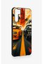 Oppo A91 Compatible Orange and Black Car Patterned Silicone Case - 3