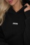Women's Oversize Hoodie Amore Printed Black – Hooded, Kangaroo Pocket, 3-Thread Ribbed Fleece - 5