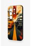 Tecno Camon 50 4g Compatible Orange and Black Car Patterned Silicone Case - 4