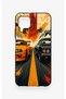 Huawei P40 Lite Compatible Orange and Black Car Patterned Silicone Case - 2
