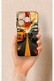 Realme C63 Compatible Orange and Black Car Patterned Silicone Case