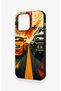 iPhone 15 Pro Max Compatible Orange and Black Car Pattern Silicone Case - 4
