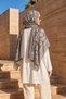 Women's Ethnic Medallion Pattern 80X180Cm Imported Shawl 3005 Gray - 2