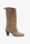 Sabra Mink Suede Leather Foldable Heeled Boots & Boots - 5