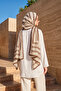 Women's Chain Frame Patterned 80X180 cm Imported Shawl 3002 Brown - 4