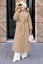 Nova Coat with Hidden Zipper and Waist Tunnel Tsd260306 Mink