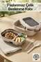 2-Compartment Stainless Steel Lunch Box with Spoon and Fork Lunch Box Lunch Container Nutrition Container Latte