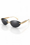 Asuve Cat Crystal Gold Framed Ultra Light Uv400 Filtered Black Women's Sunglasses - 4