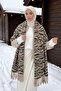 Women's Zebra Pattern 70X195 Scarf 1336 Mink - 3