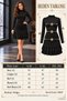 Skirt Ucunda Double Layer Ruffle |   Women's Half Turtleneck Long Sleeve Gathered Sandy Dress - 6