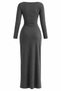 Anthracite Gathered Long Dress - 2Y261004 - 2