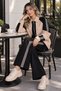 Basic Striped Double Set N8316 Black - 2