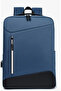 Backpack with usb port, waterproof school and laptop bag - navy blue - 4