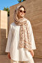 Women's Bamboo Patterned 80X180Cm Imported Shawl 3008 Mink - 3