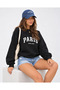 Women's Paris Anine Bind Printed Crew Neck Oversize Sweatshirt - 3