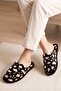 Women's Leopard Patterned Plush House Slippers Soft Soled Warm Room Slippers