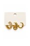 3-Piece Gold Earrings with Zircon Stones