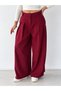 Blair High Waist Pleated Pocket Palazzo Wide Leg Pants Women Burgundy - 4