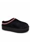Women's Fur Lined Thick Sole Closed Front Daily Winter Slippers Renta Black Suede - 2