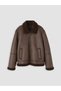 Suede Look Fur Collar Girls' Coat