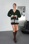 Women's Lace Detailed V-Neck Lace-Up Knitwear Cardigan - 3