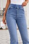 Women's High Waist Elastic Lightweight Spanish Leg Stretchy Jeans Casual Comfortable Stylish Denim Jeans - 3