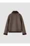 Suede Look Fur Collar Girls' Coat - 4