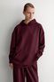Volire women's hooded sweatshirt with pockets and elasticated hem pants - burgundy top and bottom set - 4