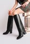 Women's Thermo Rubber Sole Heeled Detachable Long Leg Boots - 3