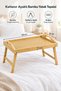 Bamboo Bed Tray with Folding Legs, Enjoyment and Breakfast Tray with Handles, 50X30 cm - 2