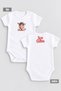 Cute Cow on the Front and Ice Cream on the Back Printed Baby Girl Bodysuit, 100% Cotton Baby Bodysuit, Short-Sleeved Snap-Fastening Bodysuit, Gift Baby Bodysuit, Ecru Pink Body-17-Y